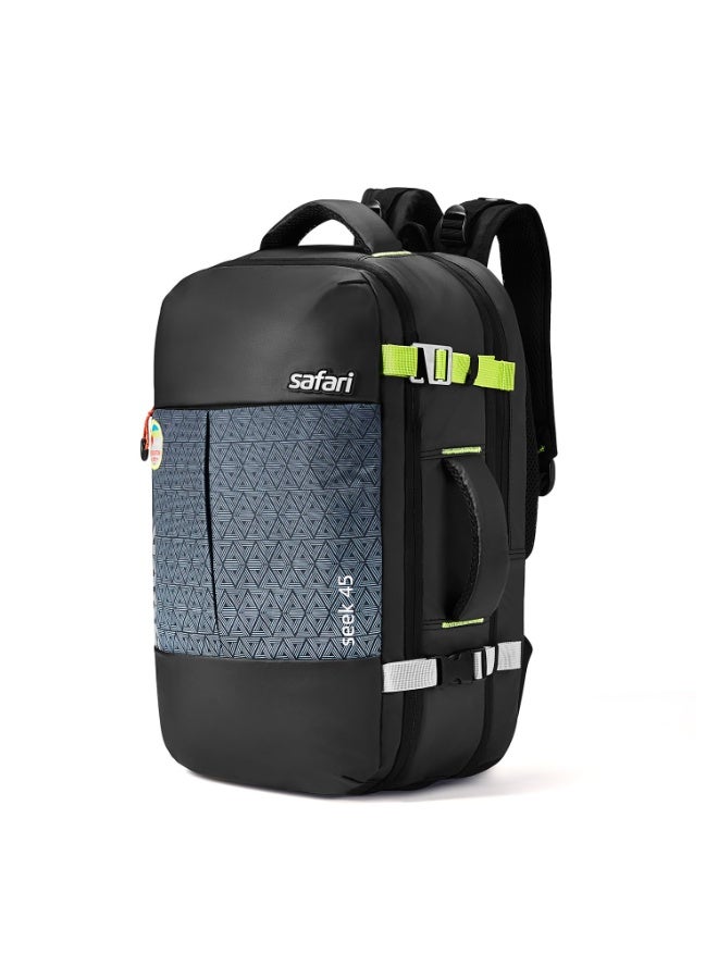Safari Seek 45L Laptop Backpack Bag for Men and Women, School/College/Office Bag for Boys & Girls, Expandable Overnighter Casual Hiking Travel Bag with Suitcase Compartment, Color-Black - Image 3