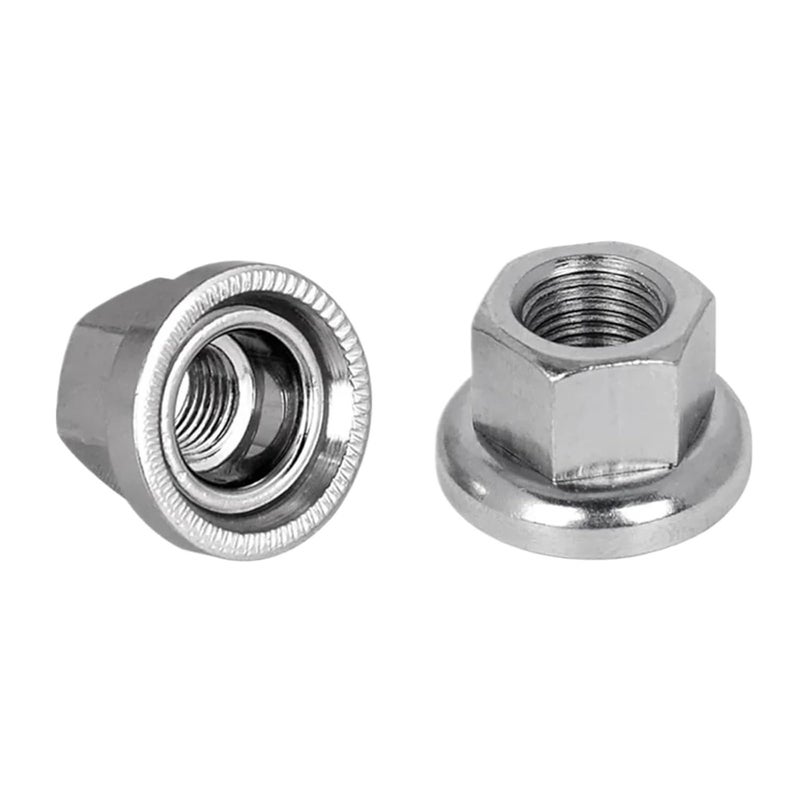 مسامير قاعدة العجلات (Lug Nuts)، 30 قطعة، من الفولاذ المقاوم للصدأ، لعجلات الدراجات والسيكلات، بأحجام M9/M10، مزودة بنمط مانع للانزلاق (M10) - Image 1