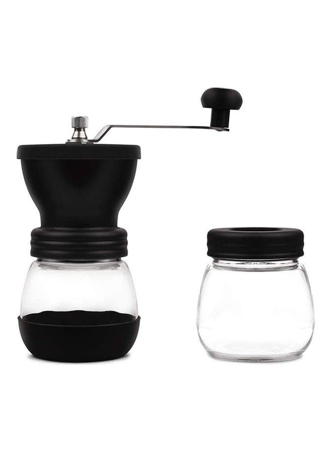 NIBEMINENT Manual Coffee Grinder with Two Glass Jars Black 730grams - Image 1
