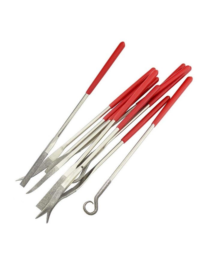 ياكاموز مجموعة ملفات ياكاموز الصغيرة المتنوعة من 10 قطع، مبردات مسدسات صغيرة بإبرة مسطحة، مربعة الشكل، دائرية، للمجوهرات المعدنية والزجاجية والخشبية، أداة منحنية يدوية - 3×140 مم - Image 2