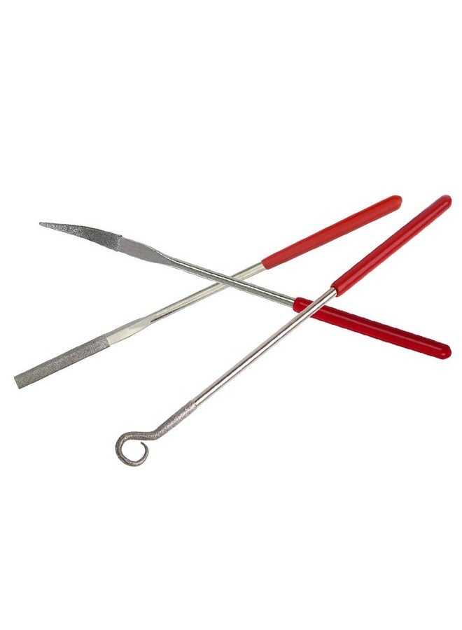 ياكاموز مجموعة ملفات ياكاموز الصغيرة المتنوعة من 10 قطع، مبردات مسدسات صغيرة بإبرة مسطحة، مربعة الشكل، دائرية، للمجوهرات المعدنية والزجاجية والخشبية، أداة منحنية يدوية - 3×140 مم - Image 5