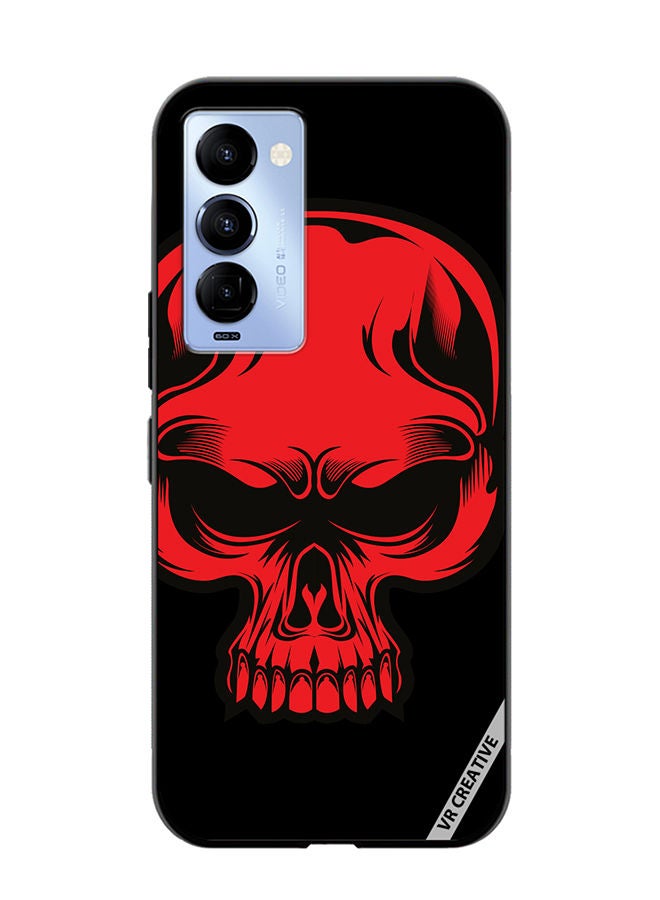 Protective Case Cover For Tecno Camon 18/18 P Skull Illustration Design Multicolour