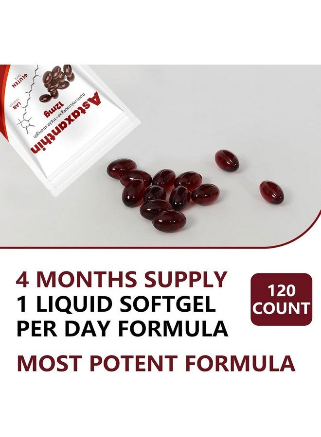 Yoqpoe Astaxanthin 12mg, Natural Antioxidant, Supports Immune, Fresh Microalgae for Skin Eye and Internal Circulation Health, 120 Softgels (01, 01#) - Image 3