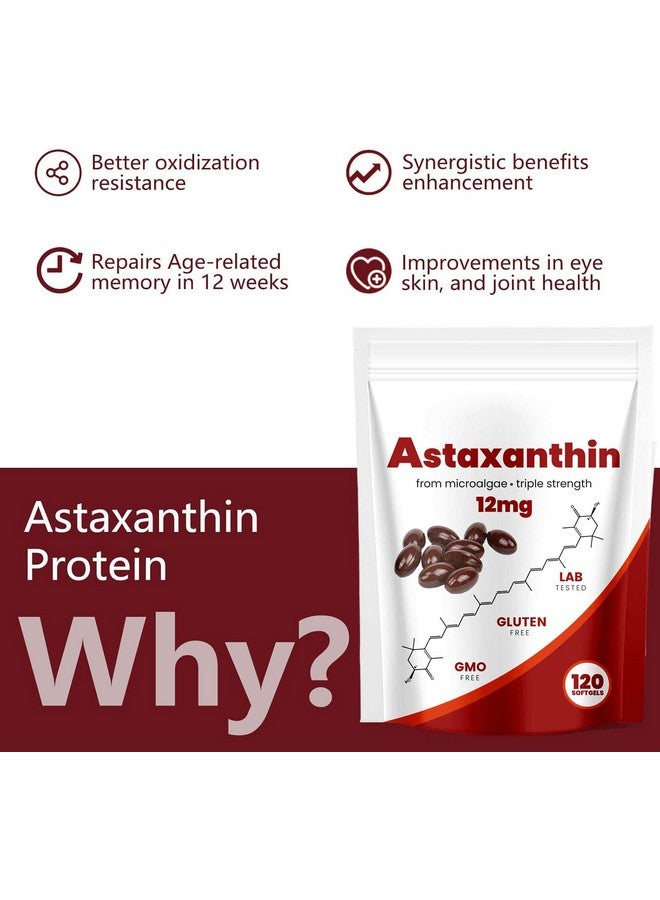 Yoqpoe Astaxanthin 12mg, Natural Antioxidant, Supports Immune, Fresh Microalgae for Skin Eye and Internal Circulation Health, 120 Softgels (01, 01#) - Image 4