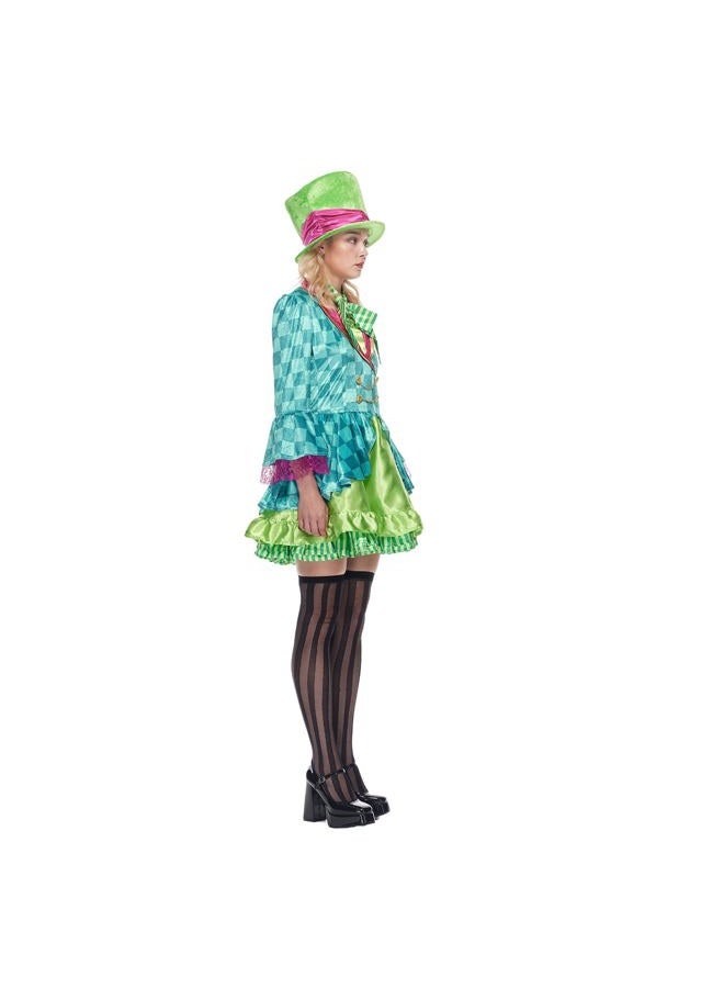 EraSpooky Adult Women Hatter Costume Mad Tea Party Halloween Cosplay with Bowtie Top Hat - Image 5