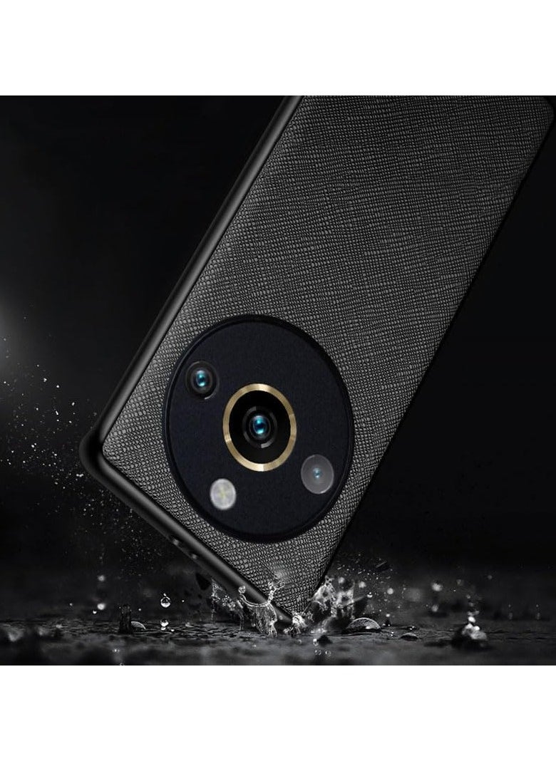 AIORIA Realme 11 Pro Plus 5G case for, TPU + Leather + Rear Camera Protector 3 In 1 —Anti Scratch Handmade Case for Realme 11 Pro+ (Black)  - Image 2