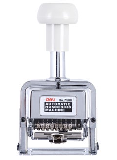 Deli Deli E7508 Numbering Machine 8 Digits with Ink Bottle and 2 Dry Pads, Automatic, Lock Design.  - Image 1