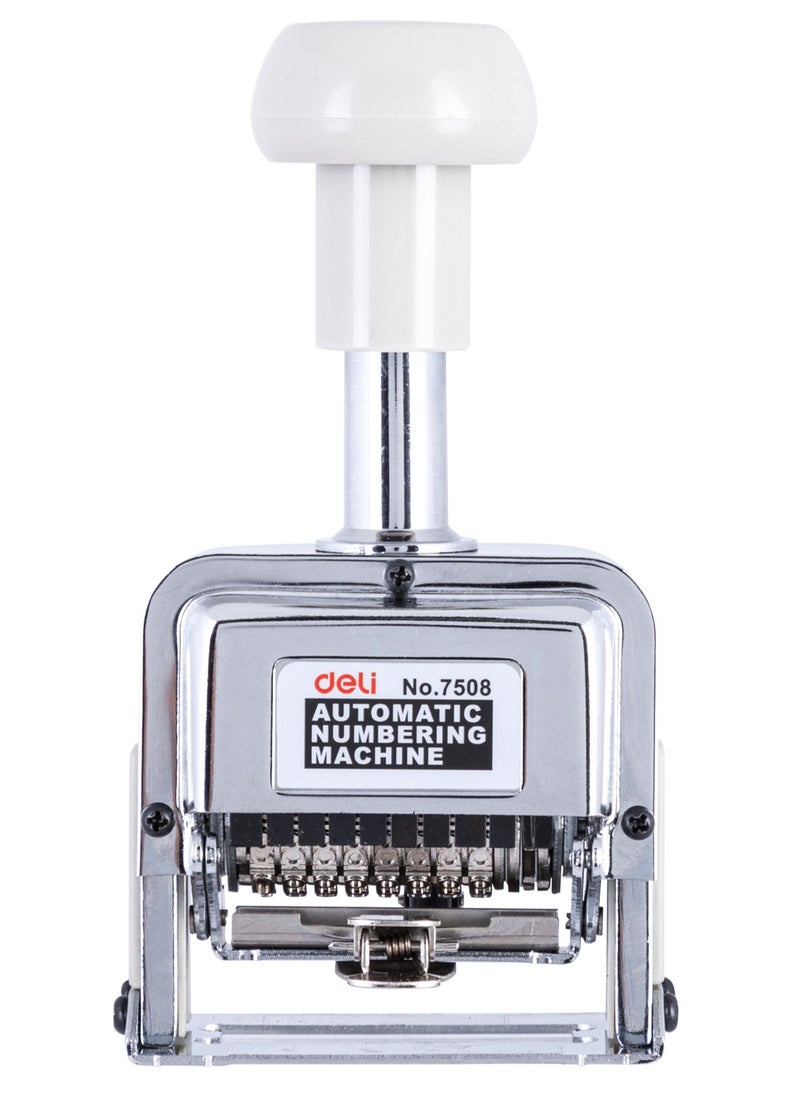 Deli - Deli E7508 Numbering Machine 8 Digits with Ink Bottle and 2 Dry Pads, Automatic, Lock Design. - Image 1