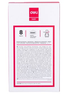 Deli Deli E7508 Numbering Machine 8 Digits with Ink Bottle and 2 Dry Pads, Automatic, Lock Design.  - Image 2