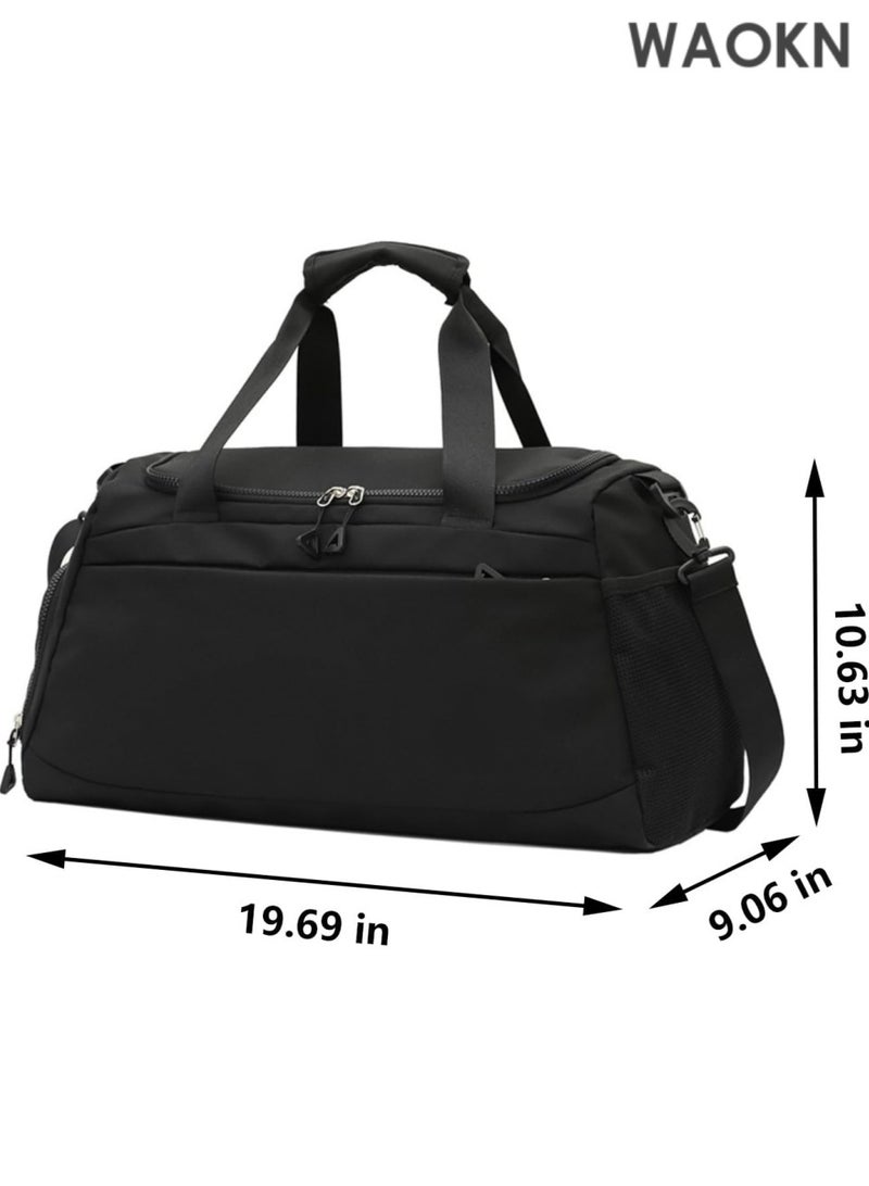 WAOKN Travel Large Capacity Duffel Tote Bag for Women Men,Foldable Portable Expandable Moving Bag,Fashion Sports Fitness Gym Yoga Luggage Crossbody Handbag,Portable Independent Shoe Compartment Yoga Bag  - Image 2