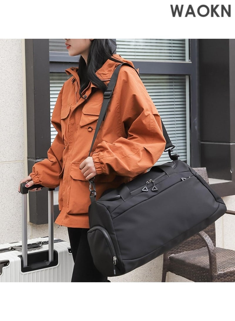 Travel Large Capacity Duffel Tote Bag for Women Men,Foldable Portable Expandable Moving Bag,Fashion Sports Fitness Gym Yoga Luggage Crossbody Handbag,Portable Independent Shoe Compartment Yoga Bag