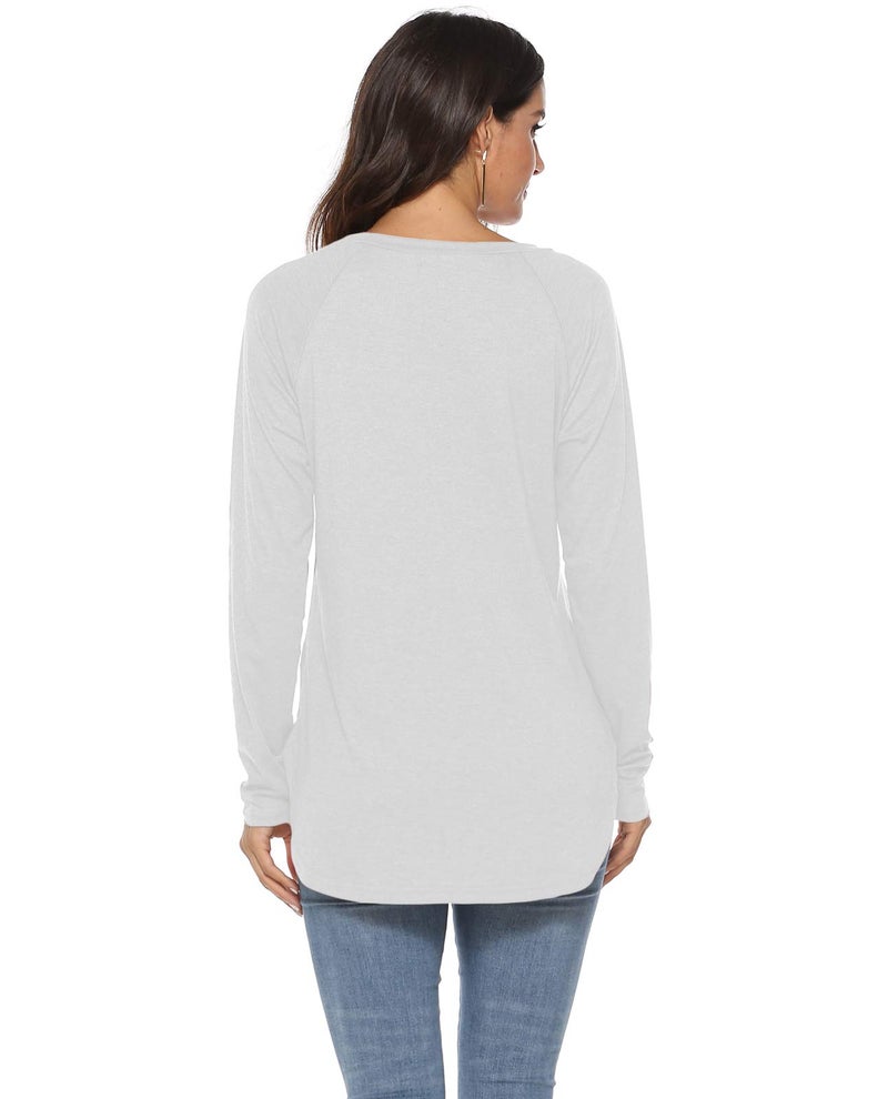 Newchoice Womens Tunic Tops to Wear with Leggings,Round Neck Casual Blouses Shirts (XXL,White) - Image 5