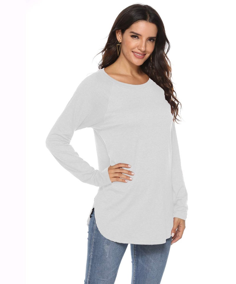 Newchoice Womens Tunic Tops to Wear with Leggings,Round Neck Casual Blouses Shirts (XXL,White) - Image 3