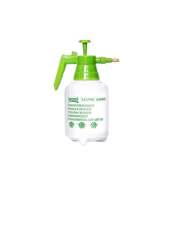 Beorol Beorol Garden Pump Pressure Sprayer | Lawn Sprinkler | Water Mister | Spray Bottle for Flowers, Herbicides, Pesticides, Fertilizers -Bulb Shape (1500ml) –White & Green - PZC15  - Image 3