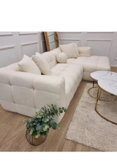 Wooden Twist Wooden Twist Bubble Design Tufted Boucle Fabric Modern 5 Seater Sectional Sofa  - Image 2