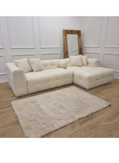 Wooden Twist Wooden Twist Bubble Design Tufted Boucle Fabric Modern 5 Seater Sectional Sofa  - Image 1