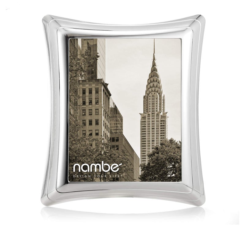Nambe Portal Picture Frame 8 x 10 Inch Vintage and Contemporary Design Tabletop Display and Home Office Dcor Made of Silver Plate and Glass Designed by Mike Altomari
