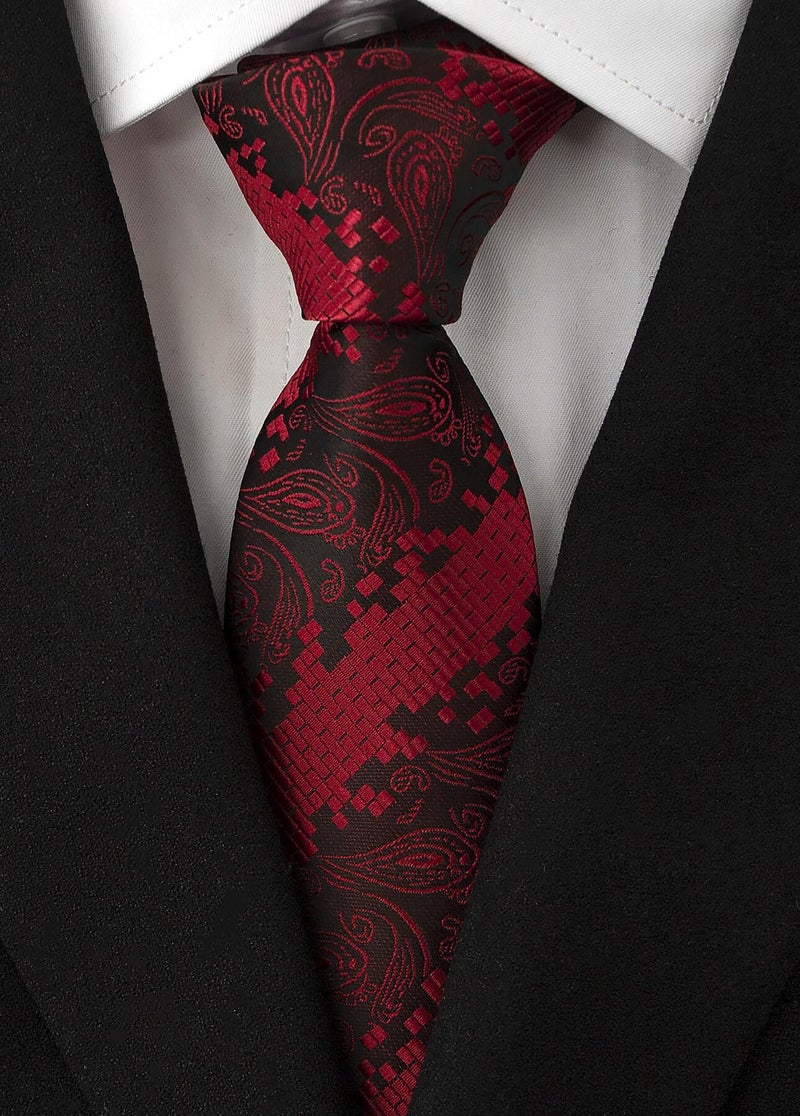 Adulove Men's Necktie Classic Silk Tie Woven Jacquard Neck Ties 6 PCS - Image 4