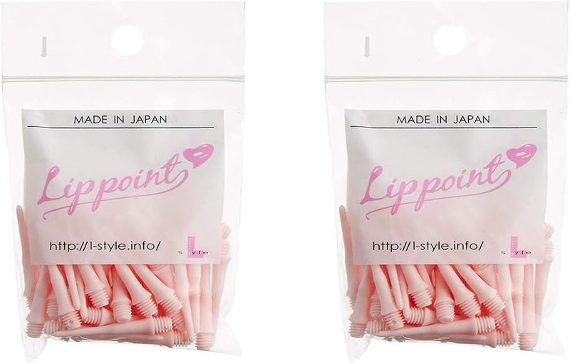 LSTYLE Dart Tips: Original Lippoint - Soft Tip Dart Points - 2BA Thread - Regular Length - 2 Pack Sakura Pink - Image 1