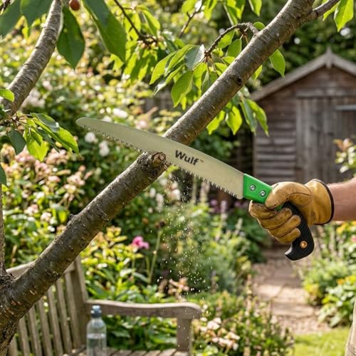 Wulf Tools 12-Inch Pruning Saw for Wood & Branch Cutting | High Carbon Steel Hand Saw for Gardening, Tree Trimming & Camping | Ergonomic Grip, Sharp Triple-Cut Blade | Lightweight Garden Tool - Image 2