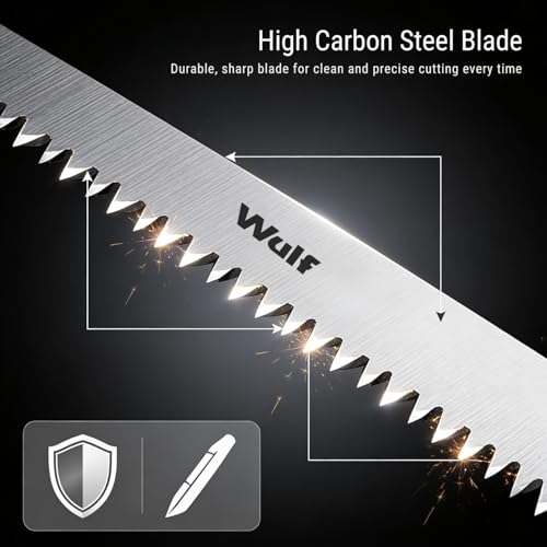 Wulf Tools 12-Inch Pruning Saw for Wood & Branch Cutting | High Carbon Steel Hand Saw for Gardening, Tree Trimming & Camping | Ergonomic Grip, Sharp Triple-Cut Blade | Lightweight Garden Tool - Image 4