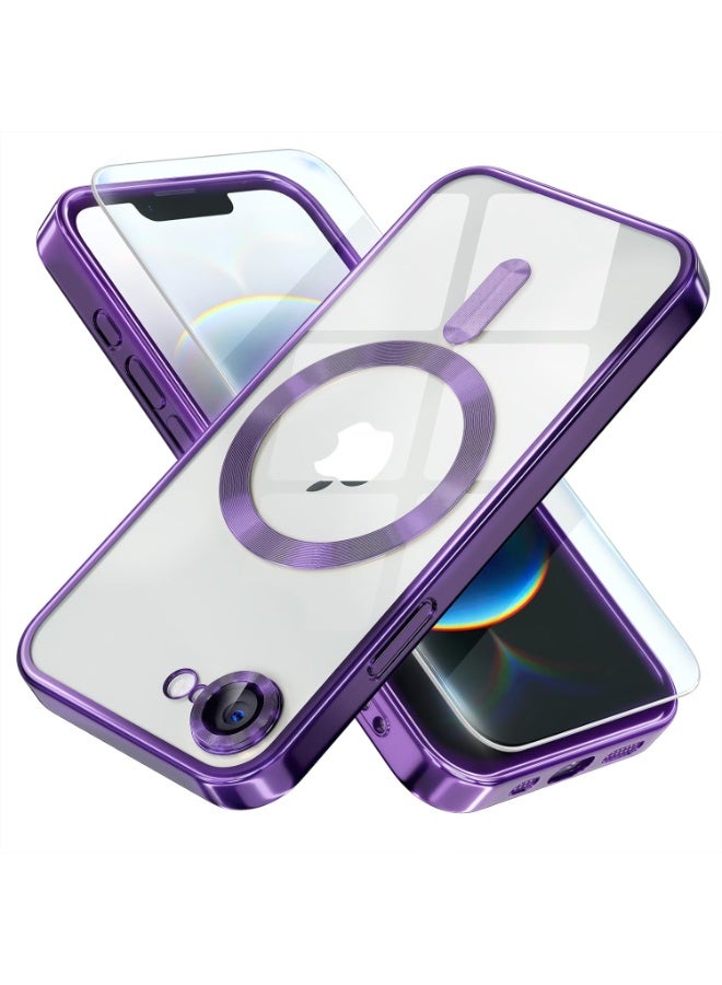 BORTONY iPhone 16e 2025 Case Cover Support with MagSafe Ultra-Thin Lightweight Clear Case With Tempered Glass For iPhone 16e 6.1-inch - Image 1