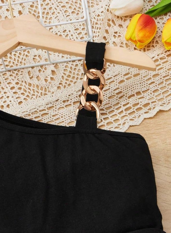 Ameeha Kids Girls Romper Summer One Shoulder Solid Color Shorts Casual Party Street Short Jumpsuit (2 Years-3 Years) - Image 5