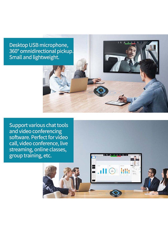 Generic - Desktop USB Computer Microphone 360° Omnidirectional Noise Reduction Mic Plug and Play Compatible with Windows/Mac for Video Conference Chatting Live Streaming Gaming Online Classes - Image 1