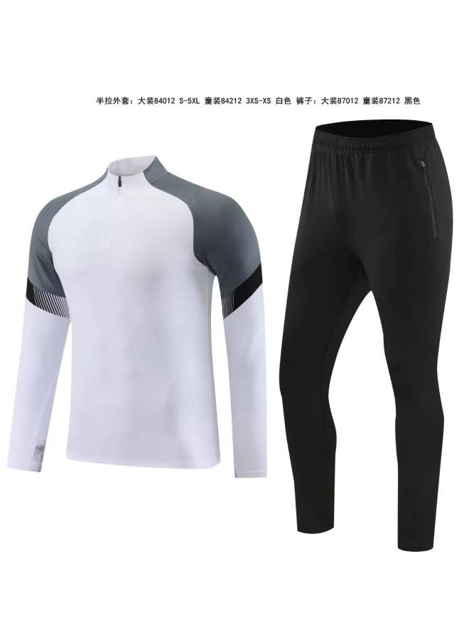 Direct Batch New Long-sleeved Half-pull Football Training Clothes Suit Adult Children Double-sided Bag Trousers Sportswear