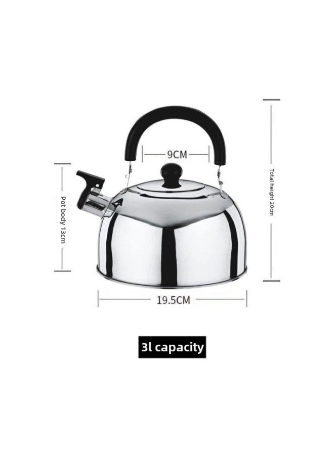 Wild Teapot Cap Explosion-proof Travel Household Stainless Steel Flat Bottom Sound Kettle Induction Cooker Gas Stove Free Shipping-Color:Thickened American Color 3 Liters-Capacity:Default  - Image 1