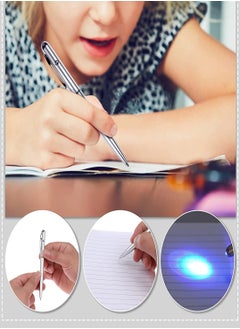 KASTWAVE Invisible Disappearing Ink Pen 10Pcs Magic Pen with Glow Light Silver Drawing Magic Stationery Writing Light Pen Ballpoint Pens Magic Secret Pen for Paintings Night Games Party Favors  - Image 2