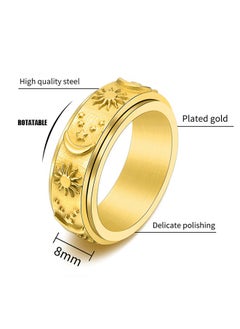 Sun and Moon Relief Rotating Ring, 14K Gold Plated Anti Fading Titanium Ring, Luxury Gold Ring for Women (Gold+Blue) - pzsku/Z2EE08CBE28BF30570D36Z/45/_/1720423427/daf0d1ea-17d7-47f6-95ce-5688f9d28648