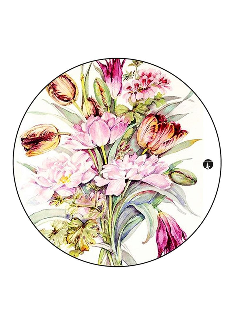 Flowers Printed Mouse Pad  Multicolour