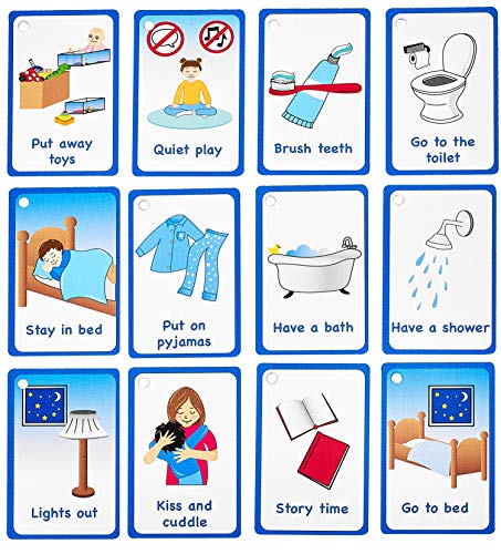 Amonev My Bedtime Routine Cards 12 PECS Flashcards for Visual aid Special Ed Speech Delay Non Verbal Children and Adults with Autism or Special Needs - Image 1