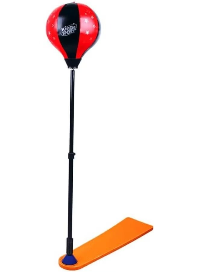 كينجز سبورت مجموعة كيس ملاكمة للأطفال مع كرة مرتدة وجوانتي – حامل قابل للتعديل لعمر 3 إلى 10 سنوات - Image 2