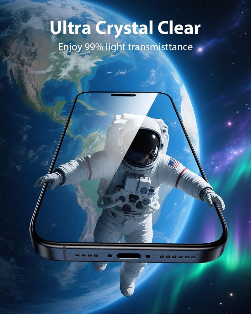 Mr Shield Mr.Shield Top-Notch HD+ Tempered Glass Screen Protector Guard Compatible for iPhone 16 Pro Max, 9H Hardness, Anti-Static, Case-Friendly, Easy Installation Kit – 1 Pack - Image 4