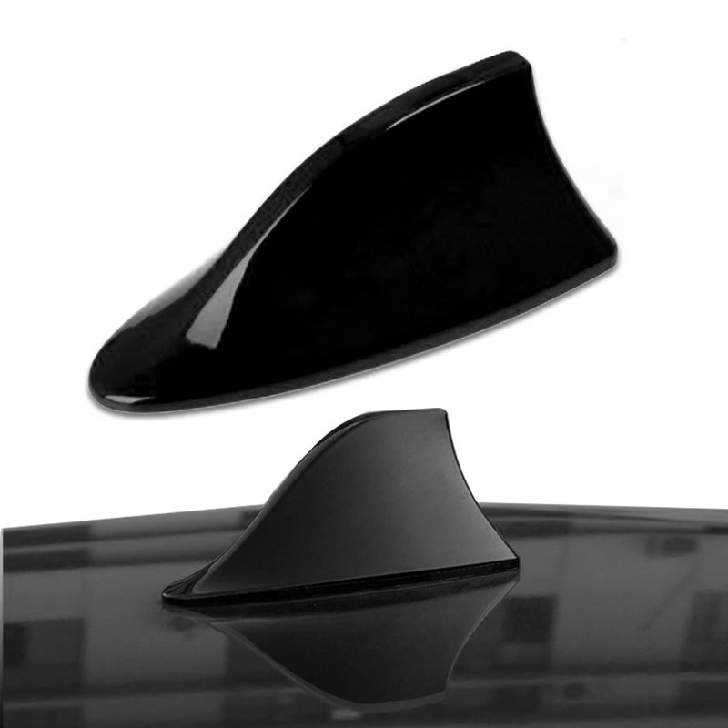 ASUBHA Car Shark Fin Antenna Cover Roof Aerial Base AMFM Radio Signal for Car SUV Truck Vehicle Shark Fin Shape Cover with Adhesive Tape Car Accessories Antenna Replacement Fits Most Cars