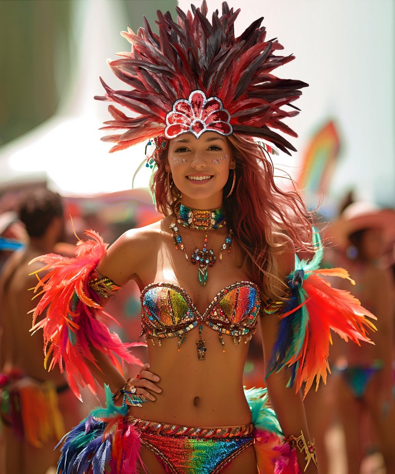 HOMELEX Women's Black Feather Headpiece Carnival Caribbean Headdress Showgirl Accessories - Image 4