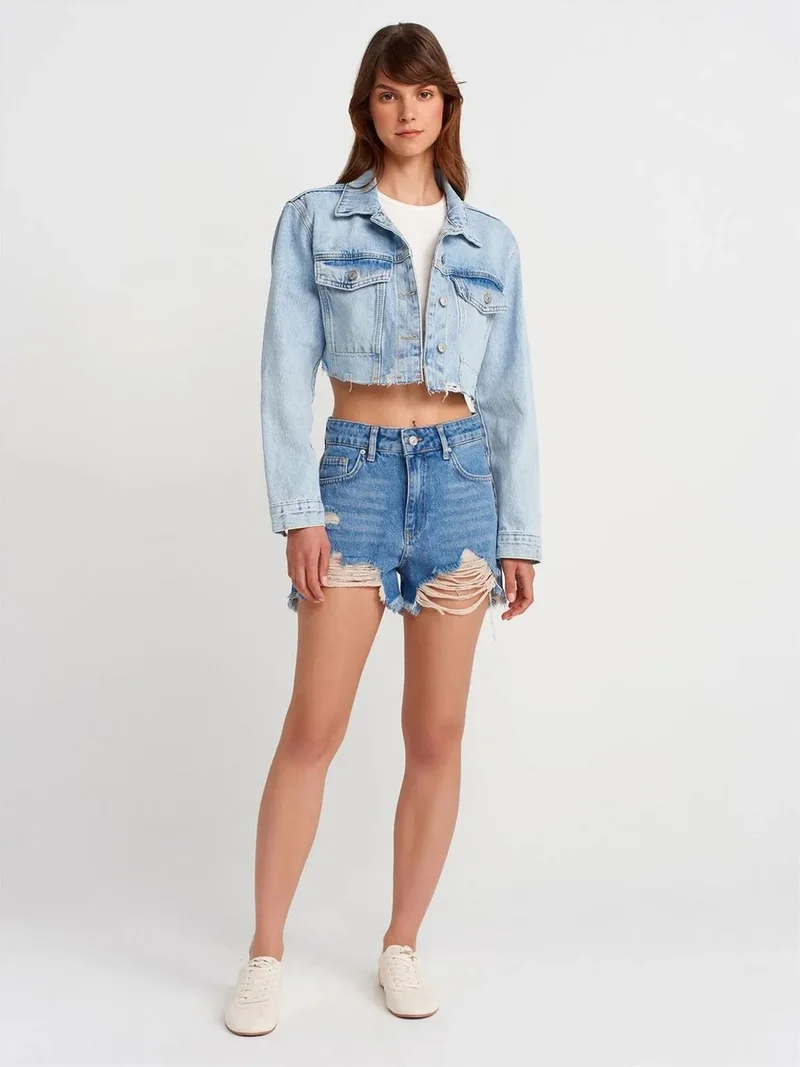 ديلفين Dilvin Women’s High-Waist Denim Shorts