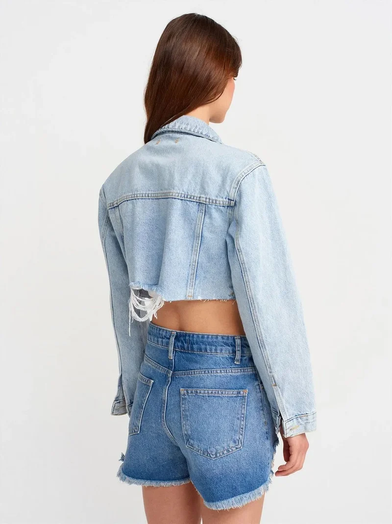 ديلفين Dilvin Women’s High-Waist Denim Shorts