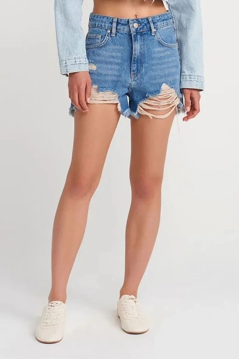 DILVIN Women’s High-Waist Denim Shorts
