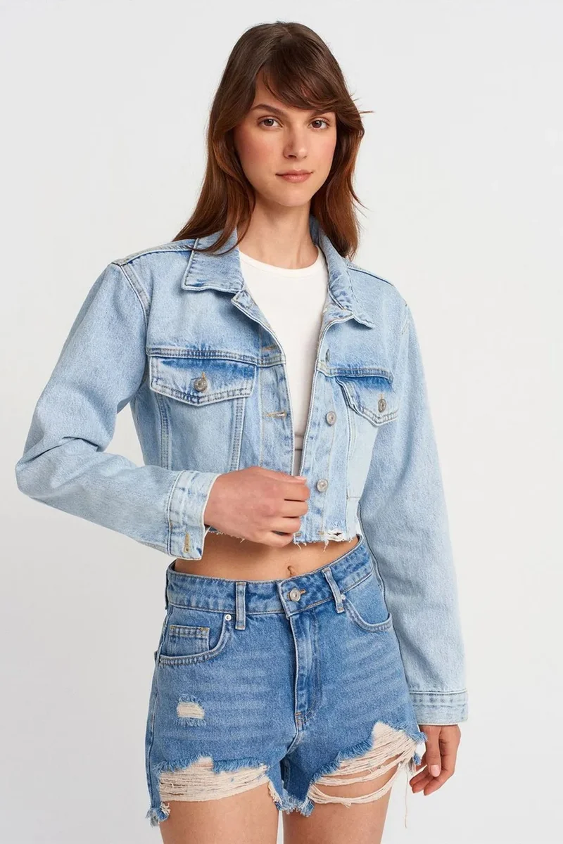 Dilvin Mid Blue Denim DILVIN Women’s High-Waist Denim Shorts for Women | Best Price UAE