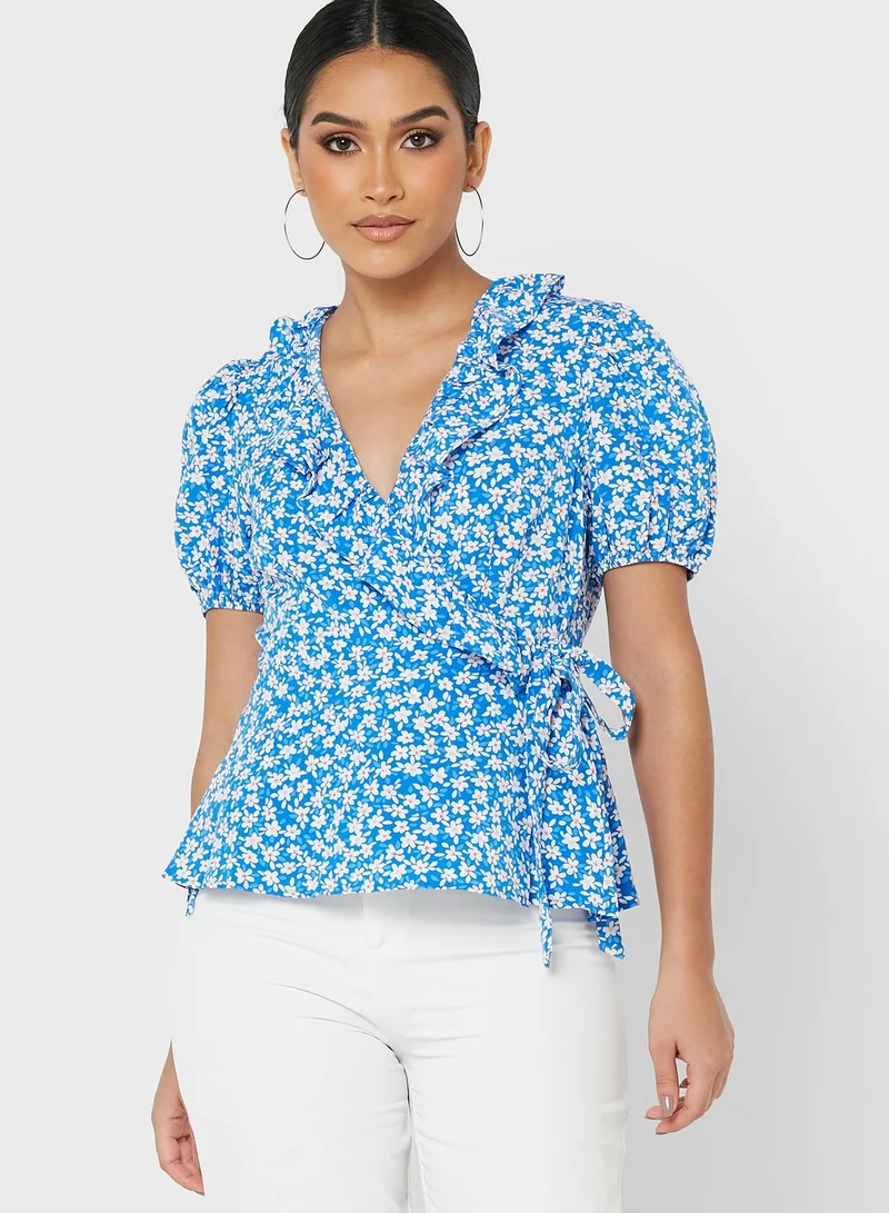 DOROTHY PERKINS Tie Detail Floral Print Top