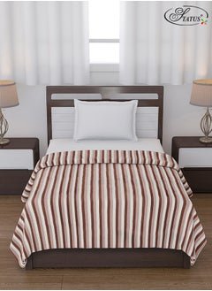 Status Contract All Season Multipurpose Polar Fleece/Summer AC Blanket/Single Bed Blanket/Light Weight Blanket, Brown, 130 X 215 Cm  - Image 1