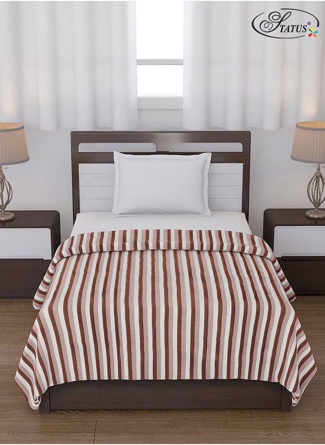 Status Contract - All Season Multipurpose Polar Fleece/Summer AC Blanket/Single Bed Blanket/Light Weight Blanket, Brown, 130 X 215 Cm - Image 1