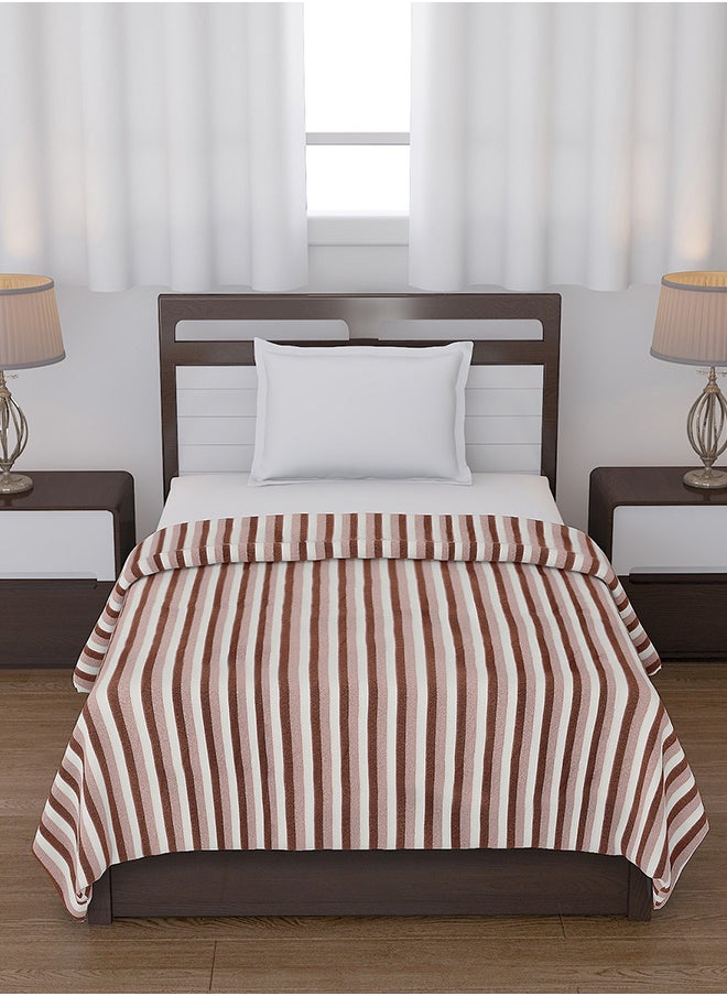 Status Contract - All Season Multipurpose Polar Fleece/Summer AC Blanket/Single Bed Blanket/Light Weight Blanket, Brown, 130 X 215 Cm - Image 1