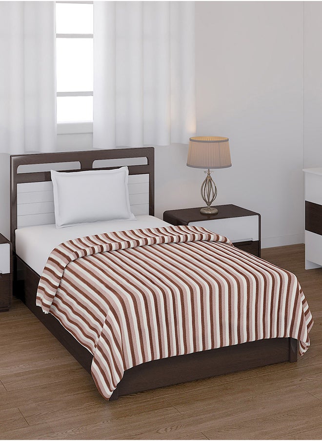 Status Contract - All Season Multipurpose Polar Fleece/Summer AC Blanket/Single Bed Blanket/Light Weight Blanket, Brown, 130 X 215 Cm - Image 1