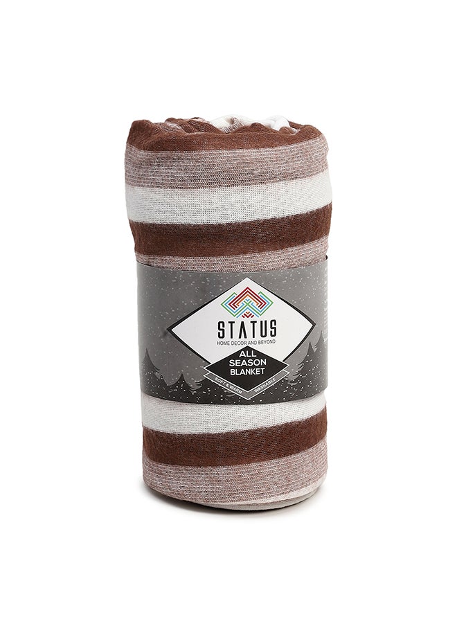 Status Contract - All Season Multipurpose Polar Fleece/Summer AC Blanket/Single Bed Blanket/Light Weight Blanket, Brown, 130 X 215 Cm - Image 1