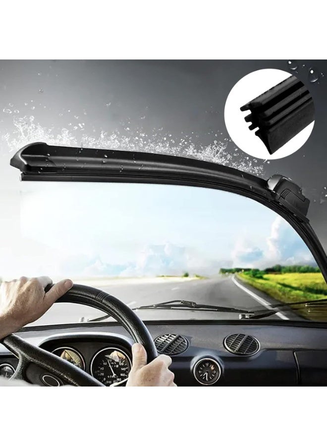 4 Pack Windshield Wiper Blades Refills, DIY Adjustable Windscreen Wiper Rubber Strips, Frameless Window Boneless Insert Silicone Strips, Universal for Car, Truck, SUV (25.59Inch) - Image 3