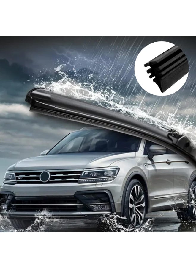 4 Pack Windshield Wiper Blades Refills, DIY Adjustable Windscreen Wiper Rubber Strips, Frameless Window Boneless Insert Silicone Strips, Universal for Car, Truck, SUV (25.59Inch) - Image 2